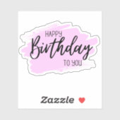 Gefeliciteerd met je roze sticker (Vel)