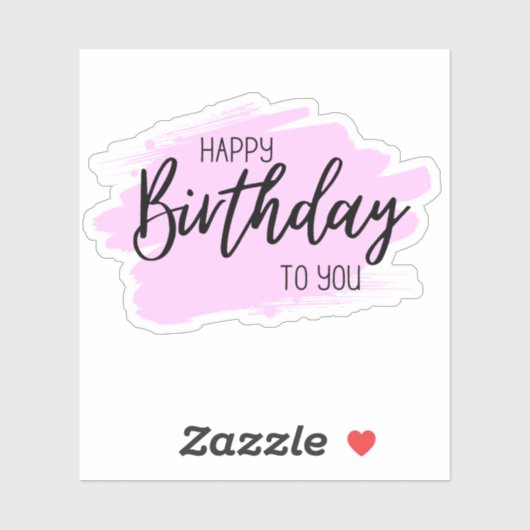 Gefeliciteerd met je roze sticker (Vel)