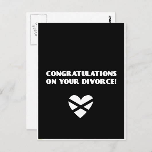 Gefeliciteerd met je scheiding briefkaart (Voorkant / Achterkant)