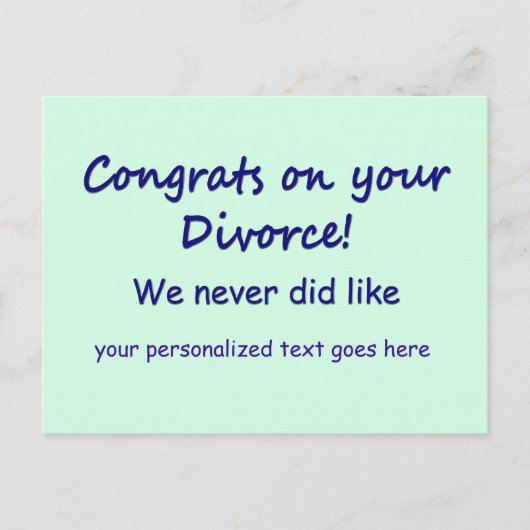 Gefeliciteerd met je scheiding briefkaart (Voorkant)