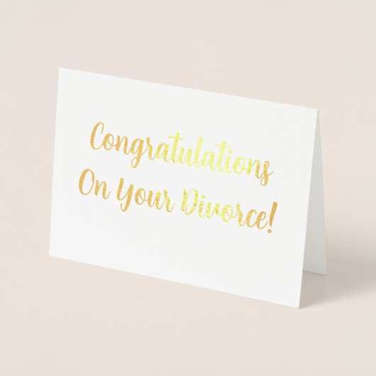 Gefeliciteerd met je scheiding! folie kaarten (Voorkant)
