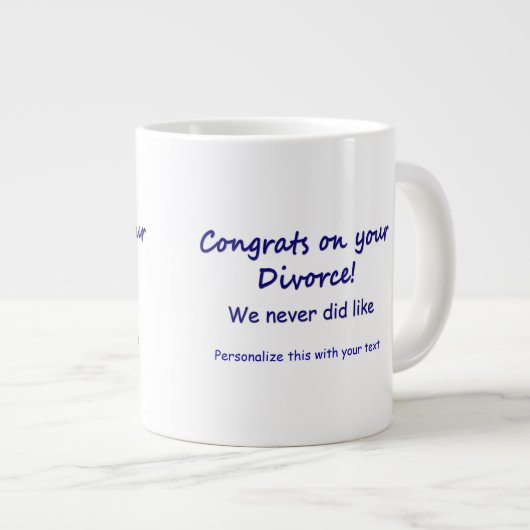 Gefeliciteerd met je scheiding grote koffiekop (Voorkant rechts)