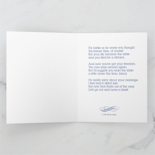 Gefeliciteerd met je scheiding kaart (Binnen)