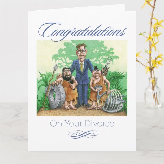 Gefeliciteerd met je scheiding kaart (Gele Bloem)