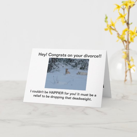 Gefeliciteerd met je scheiding! kaart (Gele Bloem)