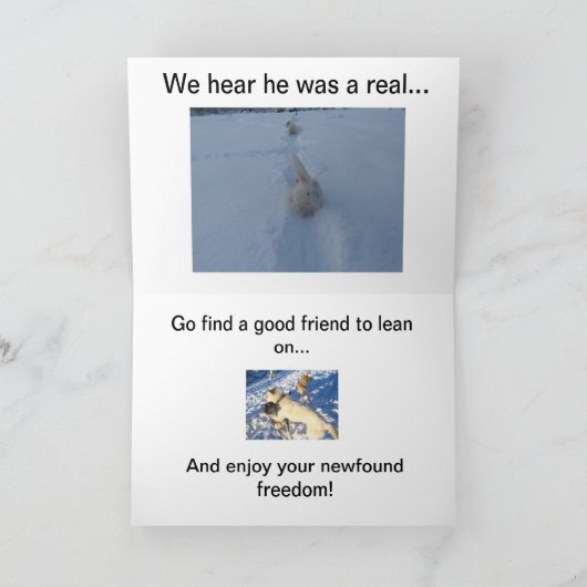 Gefeliciteerd met je scheiding! kaart (Binnen)