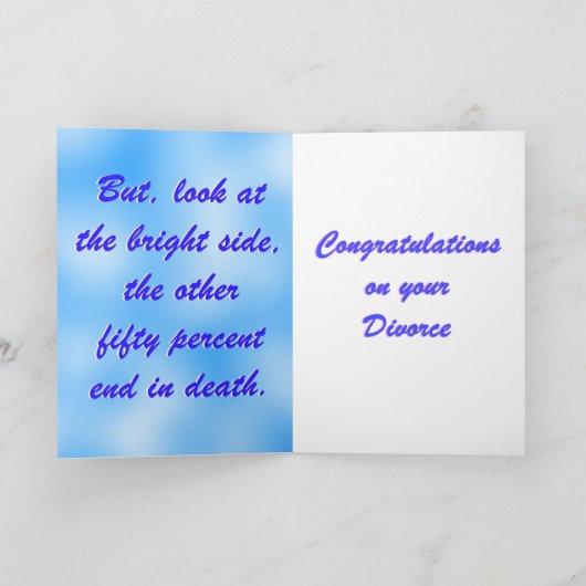 Gefeliciteerd met je scheiding kaart (Binnen)