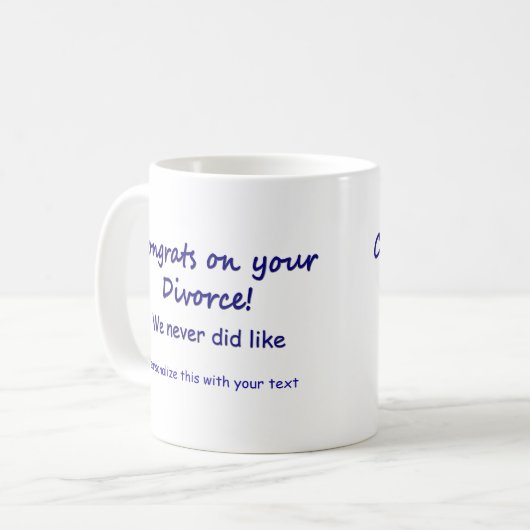 Gefeliciteerd met je scheiding koffiemok (Voorkant links)