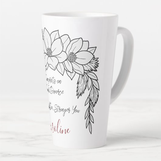 Gefeliciteerd met je scheiding Sterke koffie liefh Latte Mok (Rechterhoek)