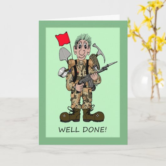 Gefeliciteerd met je soldaat worden kaart (Gele Bloem)