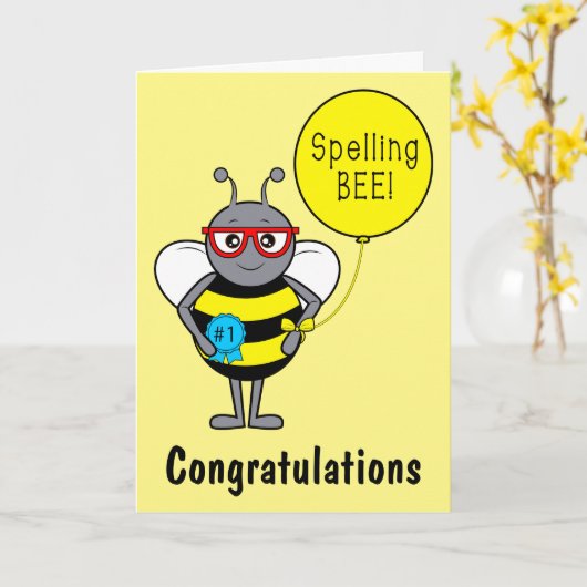 Gefeliciteerd met je spelling kaart (Gele Bloem)