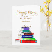 Gefeliciteerd met je stapelde boeken C Kaart (Gele Bloem)