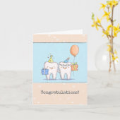 Gefeliciteerd met je tandarts kaart (Gele Bloem)