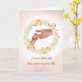 Gefeliciteerd met je tante Holding Baby Kaart (Gele Bloem)