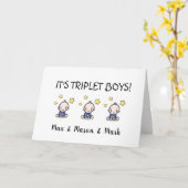 Gefeliciteerd met je Triplet Boys, Custom Kaart (Gele Bloem)