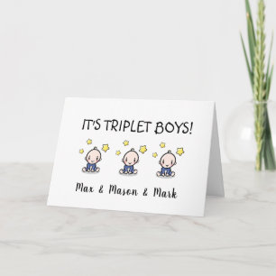 Gefeliciteerd met je Triplet Boys, Custom Kaart