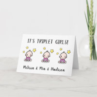 Gefeliciteerd met je triplet meisjes, Card