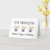 Gefeliciteerd met je triplets, op maat kaart (Gele Bloem)