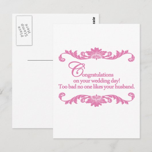 Gefeliciteerd met je trouwdag! briefkaart (Voorkant / Achterkant)