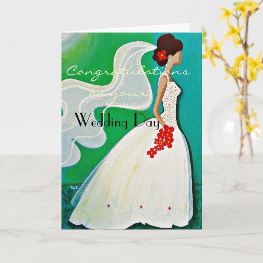 Gefeliciteerd met je "trouwdag" kaart (Gele Bloem)