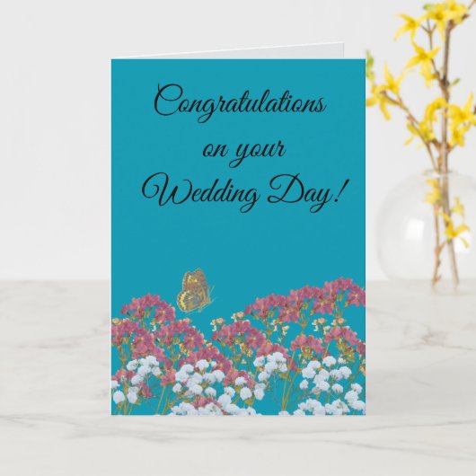 Gefeliciteerd met je trouwdag kaart (Gele Bloem)