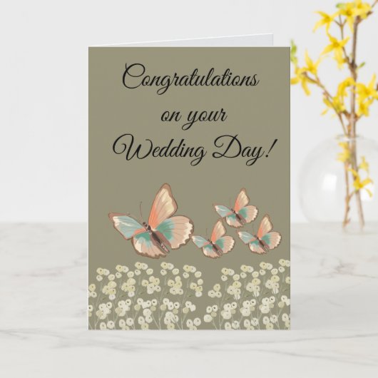 Gefeliciteerd met je trouwdag kaart (Gele Bloem)