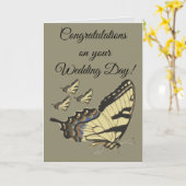 Gefeliciteerd met je trouwdag kaart (Gele Bloem)