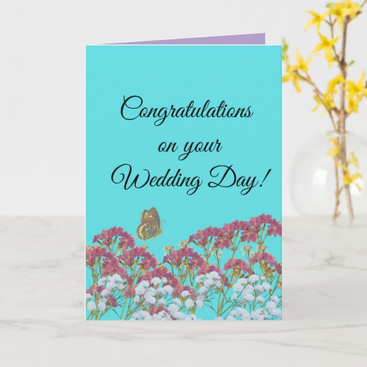 Gefeliciteerd met je trouwdag kaart (Gele Bloem)