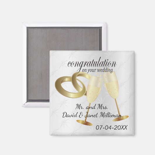 Gefeliciteerd met je trouwdag magneet (Voorkant / Achterkant)