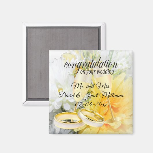 Gefeliciteerd met je trouwdag magneet (Voorkant / Achterkant)