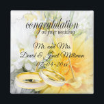 Gefeliciteerd met je trouwdag magneet<br><div class="desc">Trouwmagneet. Gefeliciteerd met uw trouwdag, aandenken van de bruid en bruidegom klaar voor u om te personaliseren. Indien nodig... kunt u alle tekst verwijderen en vers beginnen met uw eigen tekst-, kleur- en lettertypekeuzes met het Zazzle-ontwerpgereedschapsgebied. ✔Let op: niet alle sjablonen hoeven te worden gewijzigd. 📌Als u meer aanpassingen nodig...</div>