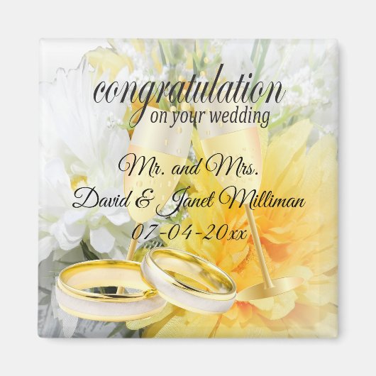 Gefeliciteerd met je trouwdag magneet (Voorkant)