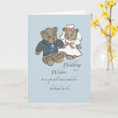 Gefeliciteerd met je trouwdag nicht met teddybeer kaart (Gele Bloem)