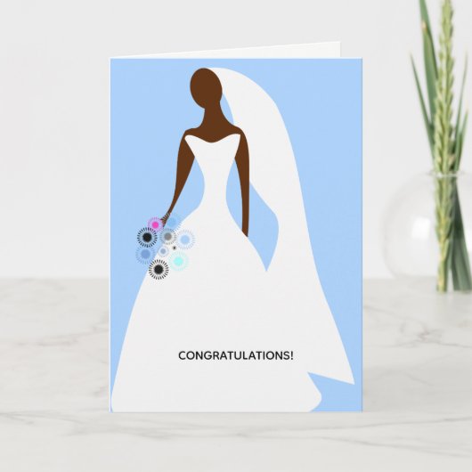 Gefeliciteerd met je trouwdag voor de elegante bru kaart (Voorkant)