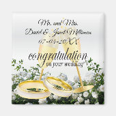 Gefeliciteerd met je trouwdag - witte rozen magneet (Voorkant)