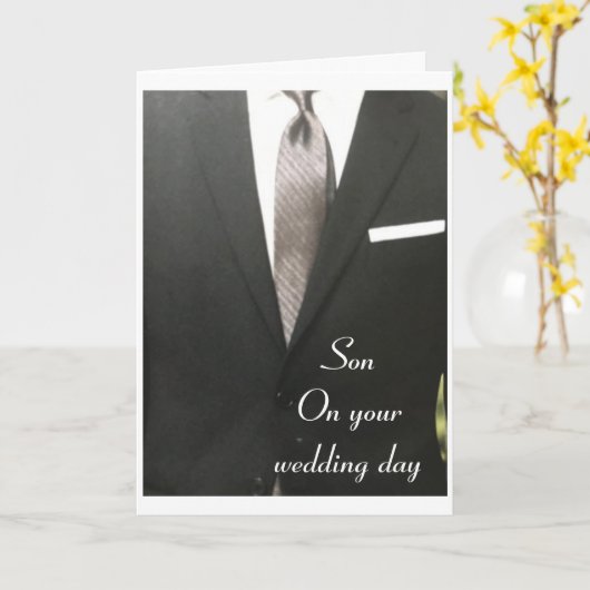 GEFELICITEERD MET JE TROUWdag **Zoon** Kaart (Gele Bloem)