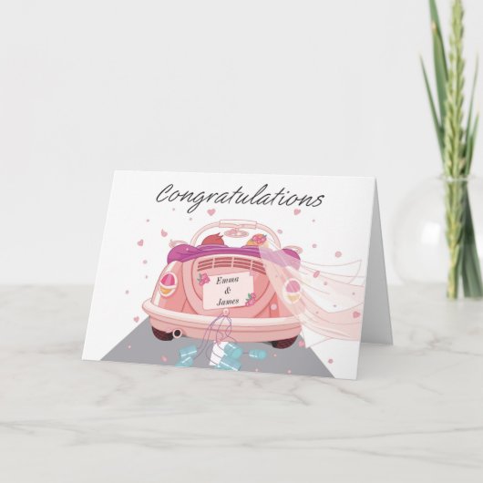 Gefeliciteerd Met Je Trouwen Persoonlijke Kaart (Voorkant)