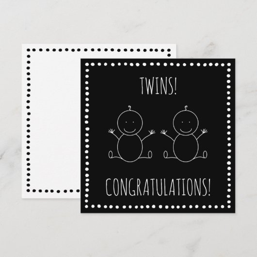 Gefeliciteerd met je tweeling! - Wenskaart Bedankkaart (Voorkant / Achterkant)
