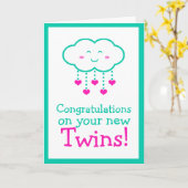 Gefeliciteerd met je tweeling Wenskaart Kaart (Gele Bloem)