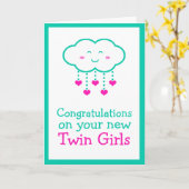 Gefeliciteerd met je tweeling Wenskaart Kaart (Gele Bloem)