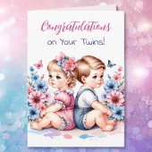 Gefeliciteerd met je tweelingjongen en -meisje kaart