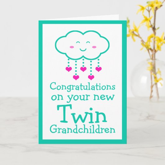 Gefeliciteerd met je tweelingkaart kaart (Gele Bloem)