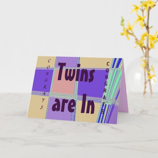 Gefeliciteerd met je Twins kaart (Gele Bloem)