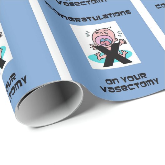 Gefeliciteerd met je vasectomie cadeaupapier (Rol Hoek)