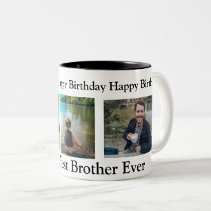 Gefeliciteerd met je verjaardag aan de beste broer tweekleurige koffiemok
