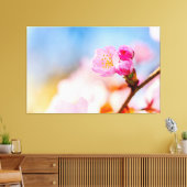 Gefeliciteerd met je verjaardag aan de kersenbloes canvas afdruk (Insitu (Woonkamer))