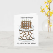 Gefeliciteerd met je verjaardag aan Dog Walker Kaart (Gele Bloem)