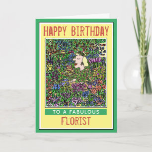 Gefeliciteerd met je verjaardag aan een bloemist. kaart