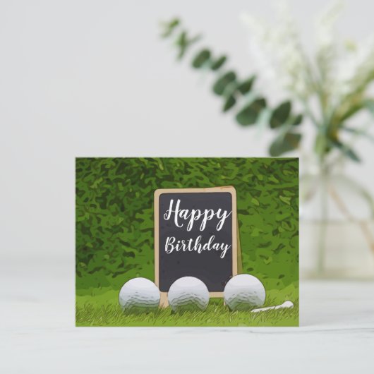 Gefeliciteerd met je verjaardag aan golfer met gol briefkaart (Staand voorkant)