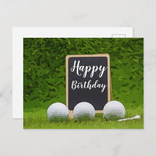 Gefeliciteerd met je verjaardag aan golfer met gol briefkaart (Voorkant / Achterkant)